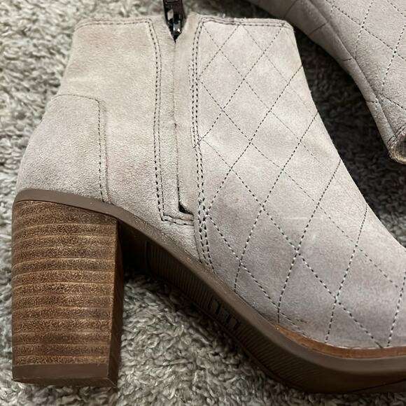 Toms Majorca Peep Toe Booties tan beige neutral Women’s Size 7 Ankle‎ Boots Nice - Picture 7 of 16